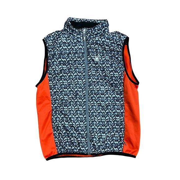Spyder Men's Large Gray Fleck Pattern Vest Full Zip - Picture 1 of 11